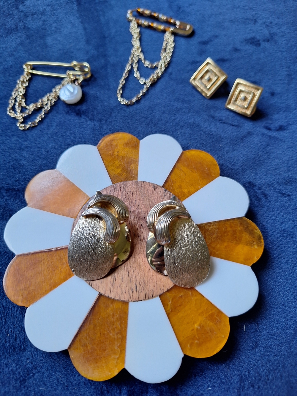 Coro Gold Tone Textured Clip-On Earrings